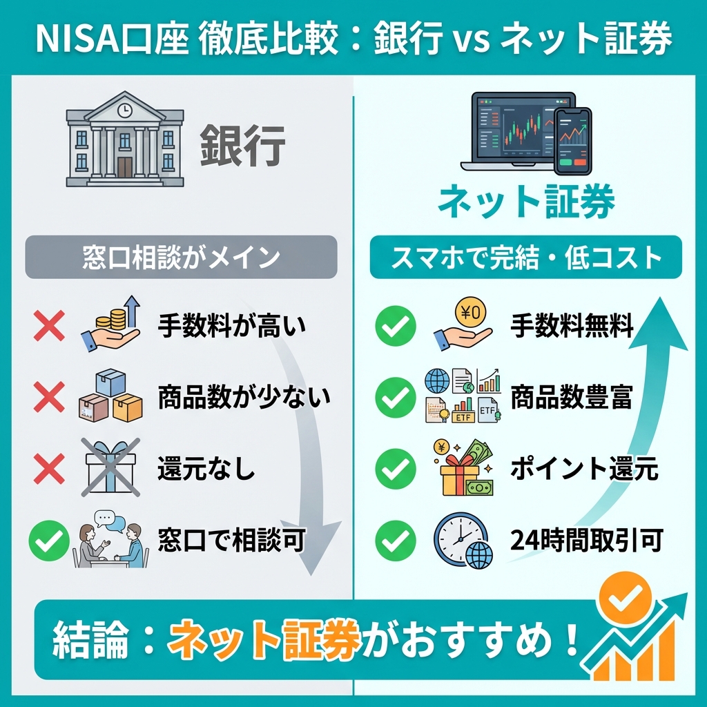 銀行 vs ネット証券 徹底比較