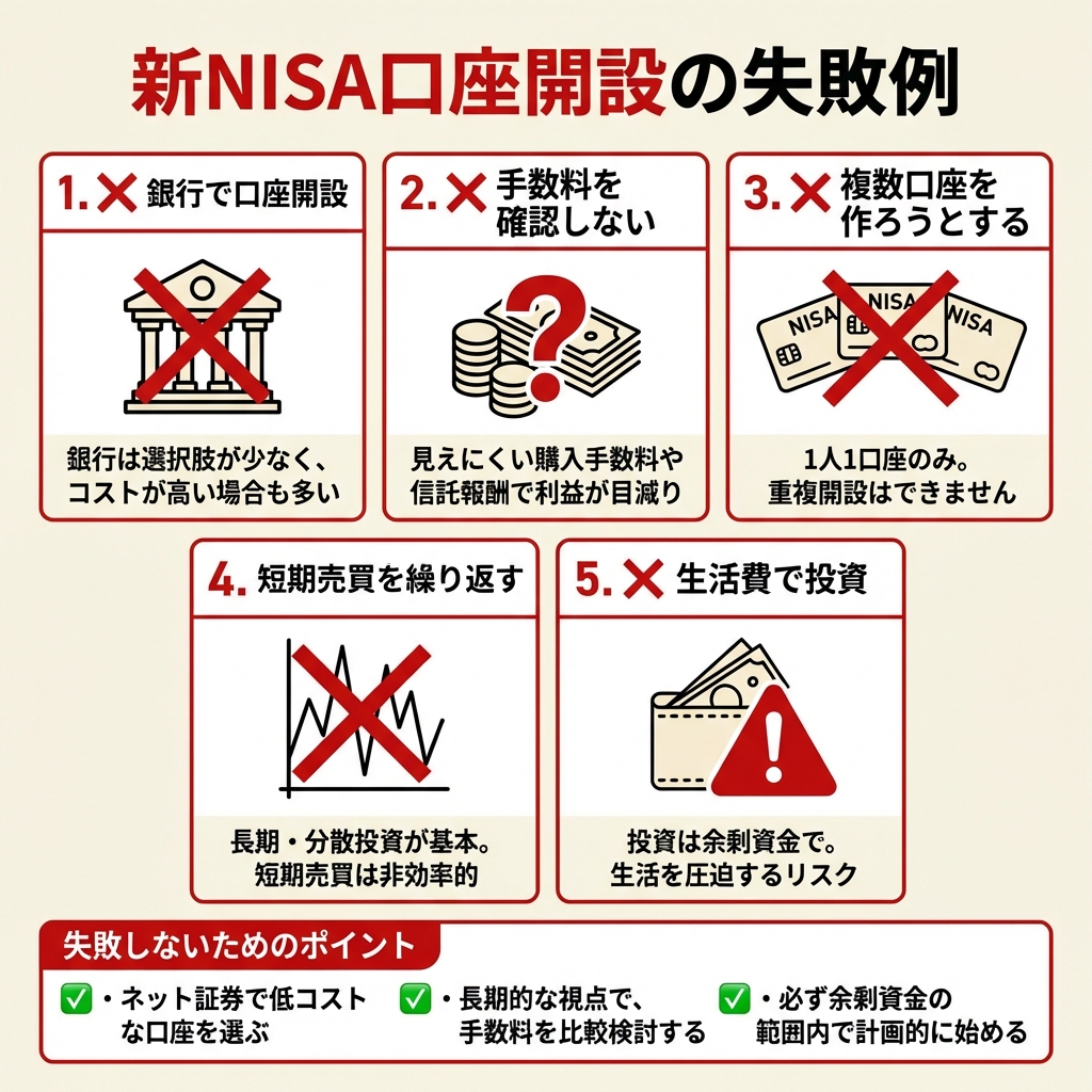 新NISA口座開設の失敗例