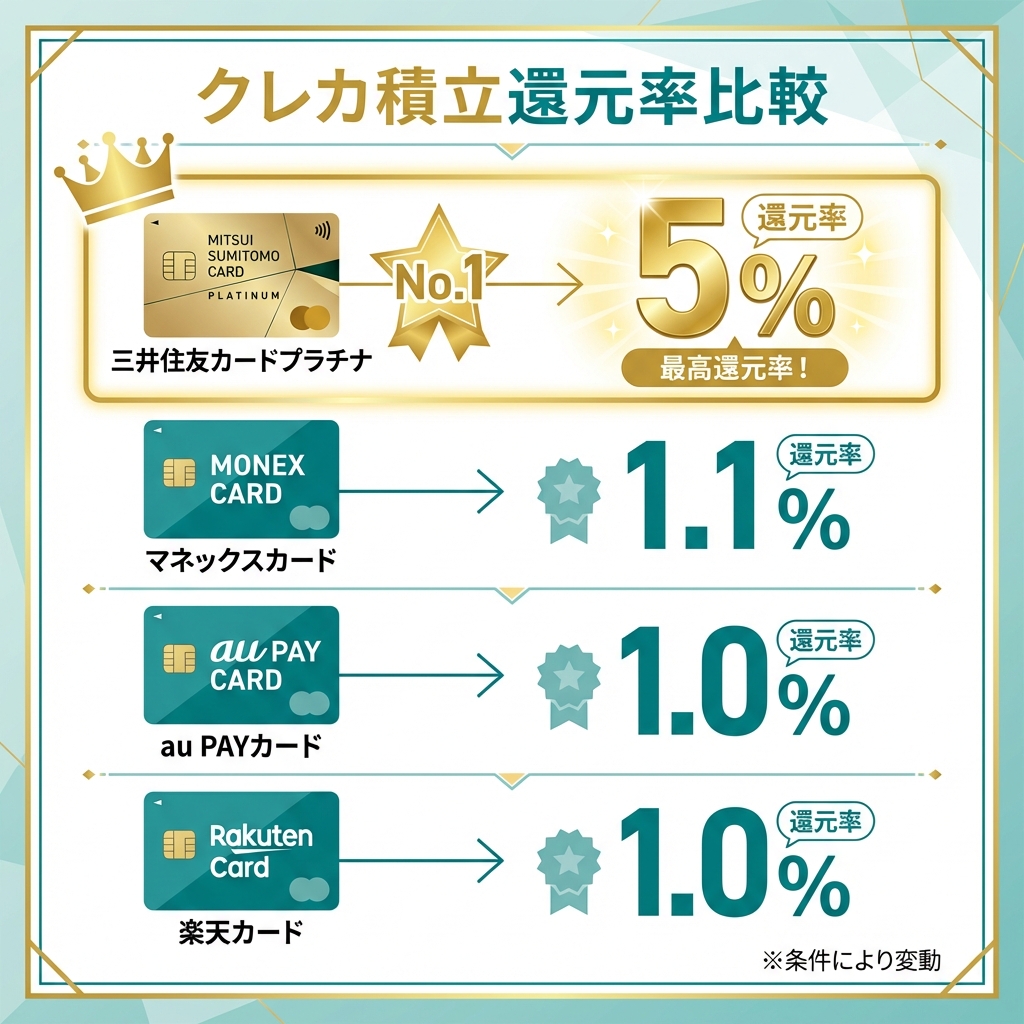 クレカ積立還元率比較