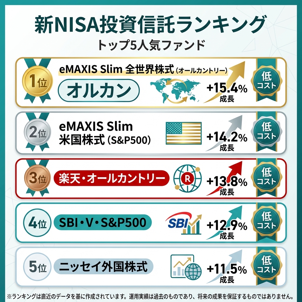 新NISA投資信託ランキングTOP5