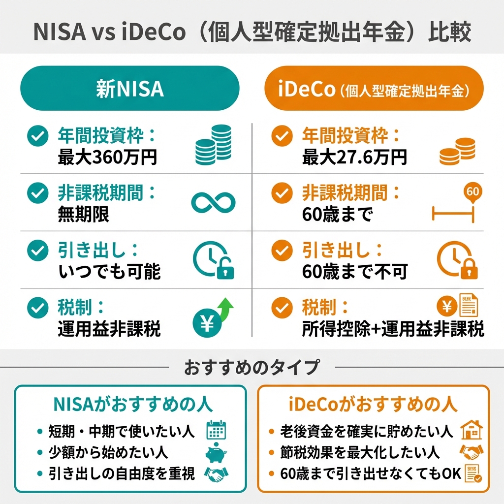 新NISA vs iDeCo 比較